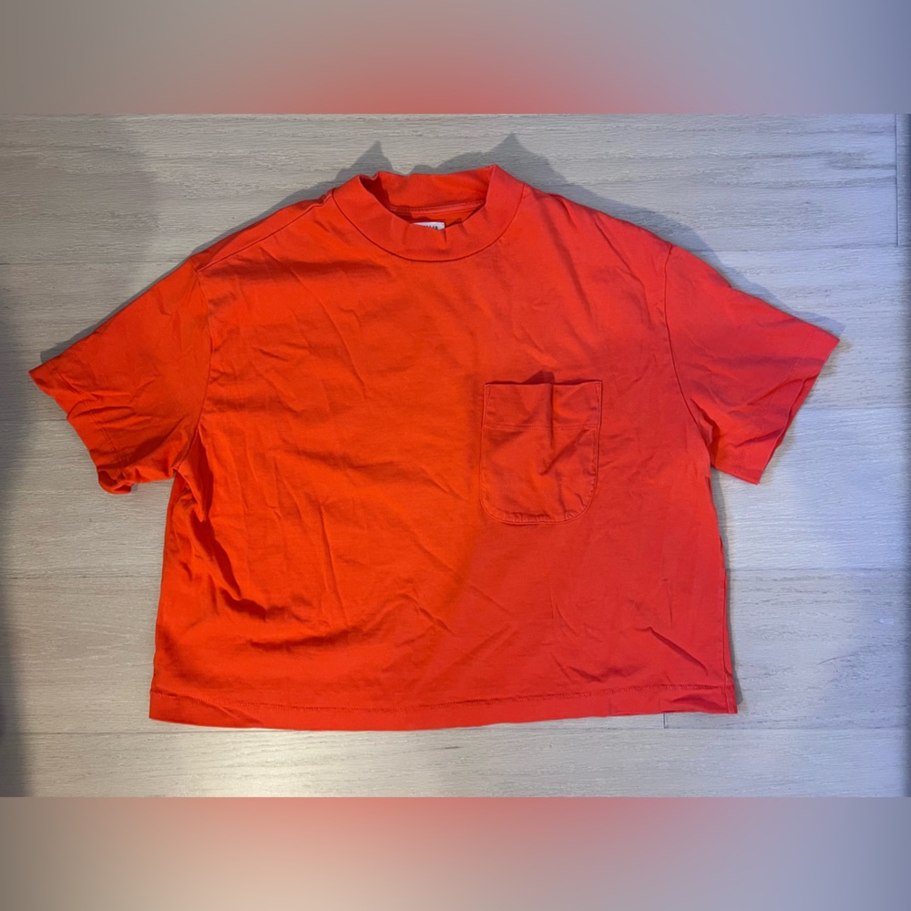 Mock Neck Cropped T-Shirt